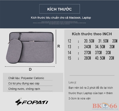 Túi chống sốc laptop, macbook Fopati 2019-8